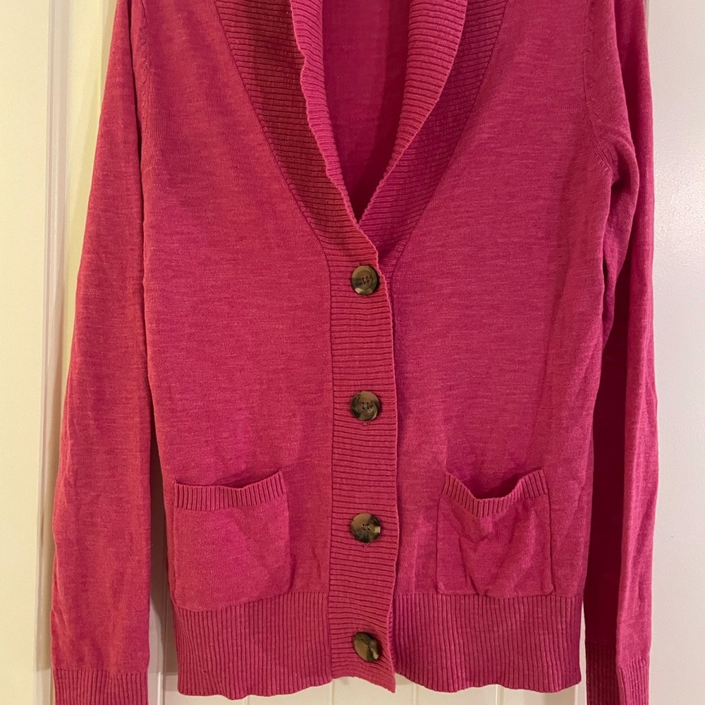 Pink button up sweater